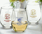 Anniversary Personalized 5.5 oz. Stemless Wine Tasting Glasses