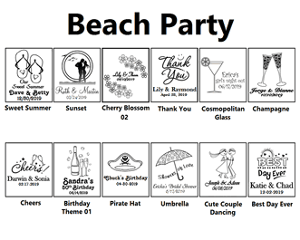 Beach Personalized Clear Candle Favors