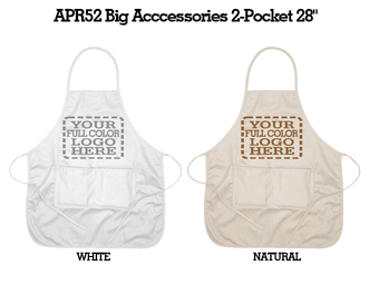 Custom Aprons - Big Accessories APR52 Two-Pocket 28" (Full Color)