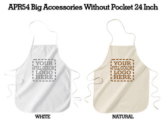 Custom Aprons - Big Accessories APR54 24" Without Pockets (Full Color)