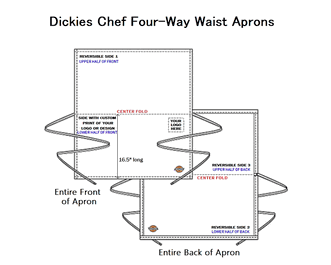 Custom Four-Way Waist Apron - Dickies Chef 16.5" (Full Color)