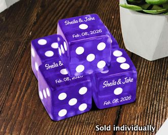 Custom Printed Dice Wedding Favors