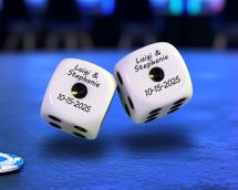 Custom Printed Dice Wedding Favors