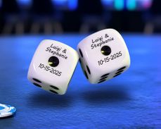 Custom Printed Dice Wedding Favors