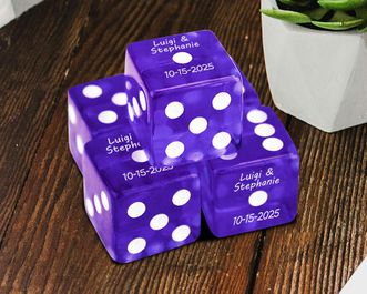 Custom Printed Dice Wedding Favors