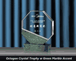 Custom Engraved Octagon Crystal Trophy with Marble Base