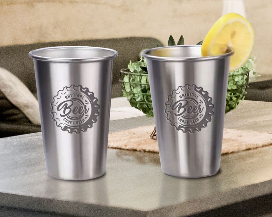 Custom Engraved Stainless Steel Cups 12 oz.