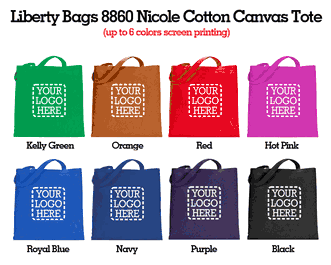 Custom Canvas Bags - Liberty Bags Nicole 6 oz. Canvas Tote