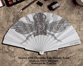 Personalized Clacking Plastic Handle Spanish Fan (Full Color)