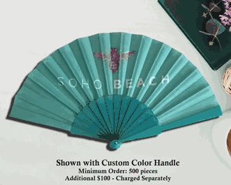 Personalized Clacking Plastic Handle Spanish Fan (Full Color)