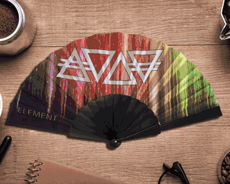 Personalized Clacking Plastic Handle Spanish Fan (Full Color)