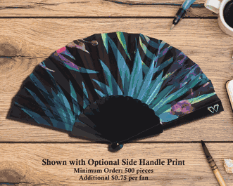 Personalized Clacking Plastic Handle Spanish Fan (Full Color)