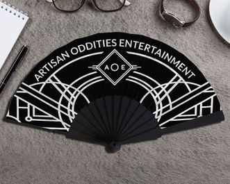 Personalized Clacking Plastic Handle Spanish Fan (Full Color)