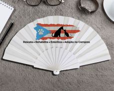 Personalized Clacking Plastic Handle Spanish Fan (Full Color)