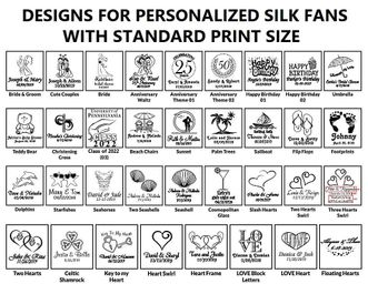 Personalized Silk Fans - Front Print