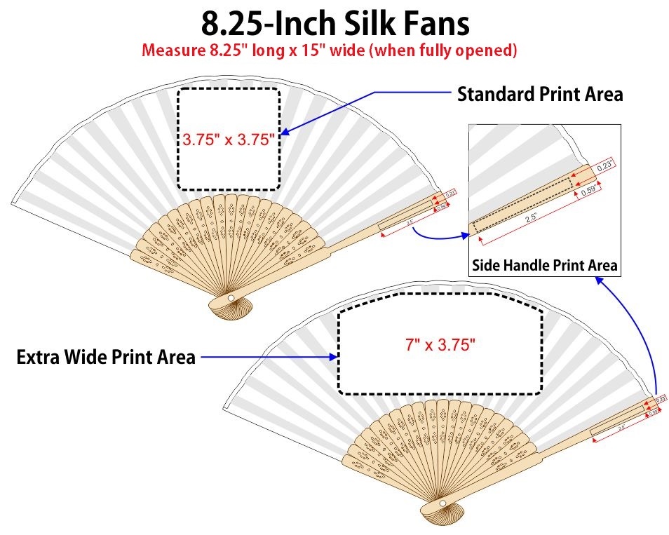Personalized Silk Fans w/ Front Print