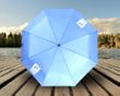 21" Custom Umbrella w Solid-Color Logo: 3-Fold, Fully-Automatic, Windproof