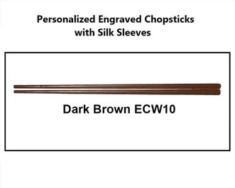 Engraved Chopsticks with Silk Sleeves (Set of 6 pairs)