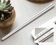 Engraved Silver Square Stainless Steel Chopsticks