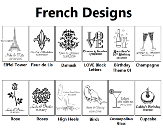 French Personalized Clear Candle Favors