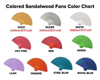 Imprinted Colored Wood Fans with Side Print
