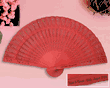 Imprinted Colored Wood Fans with Side Print