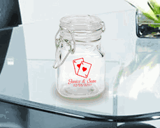 Las Vegas Imprinted Glass Favor Jars with Snap Lid