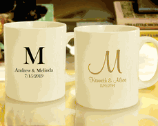 11 oz. Monogrammed Coffee Mugs