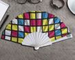 Personalized Clacking Plastic Handle Spanish Fan (Full Color)