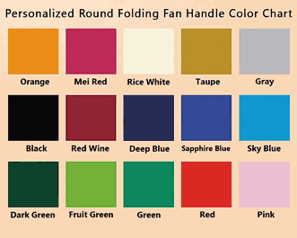 Personalized Round Folding Paper Fan with Plastic Handle (2-Sided Full Color)