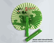 Personalized Round Folding Paper Fan with Plastic Handle (2-Sided Full Color)