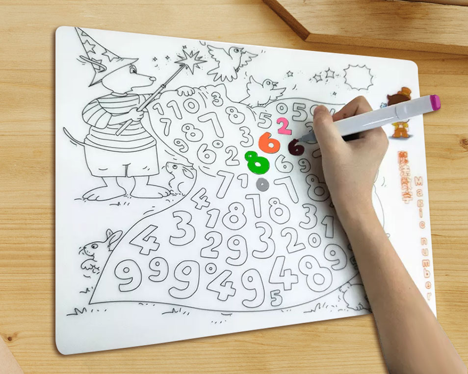 Personalized Silicone Coloring Placemats for Kids