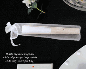 Personalized White Silk Fans with Handle Engraving
