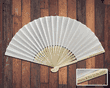 Personalized White Silk Fans with Handle Engraving