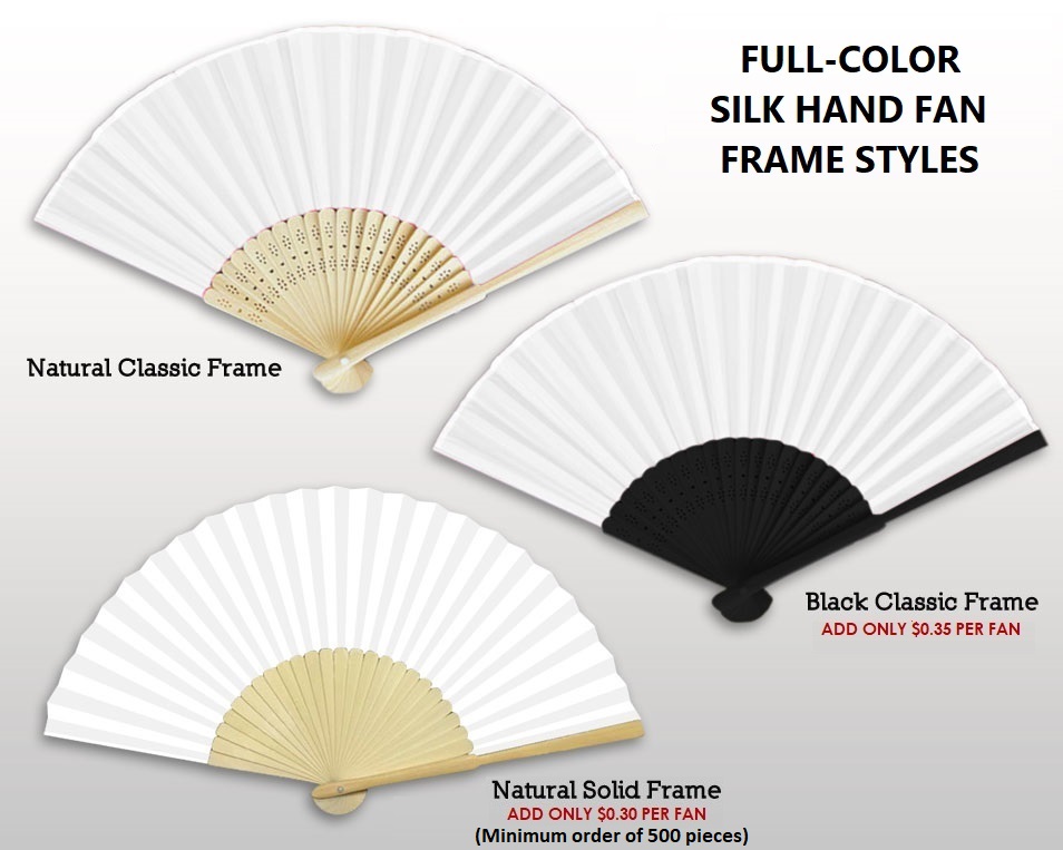 Promotional Silk Fans, Personalized Silk Hand Fan Full Color