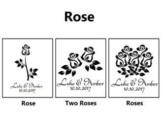 Rose Favor Personalized 5.5 oz. Stemless Wine Tasting Glasses