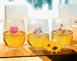 Rose Favor Personalized 5.5 oz. Stemless Wine Tasting Glasses