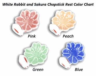 White Rabbit and Sakura Chopstick Rest