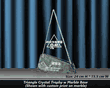 Custom Engraved Triangle Crystal Trophy with Marble Base