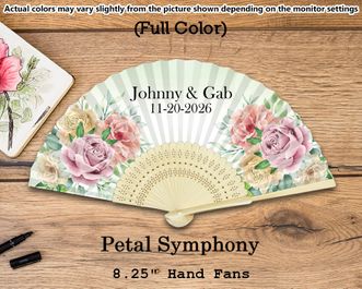 Personalized Wedding Silk Fans