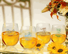 Whimsical Personalized 9 oz. Stemless Wine Glasses