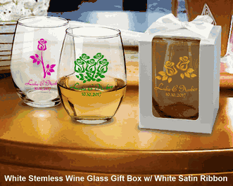 Whimsical Personalized 9 oz. Stemless Wine Glasses