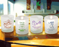 Whimsical Personalized Frosted Candle Favors