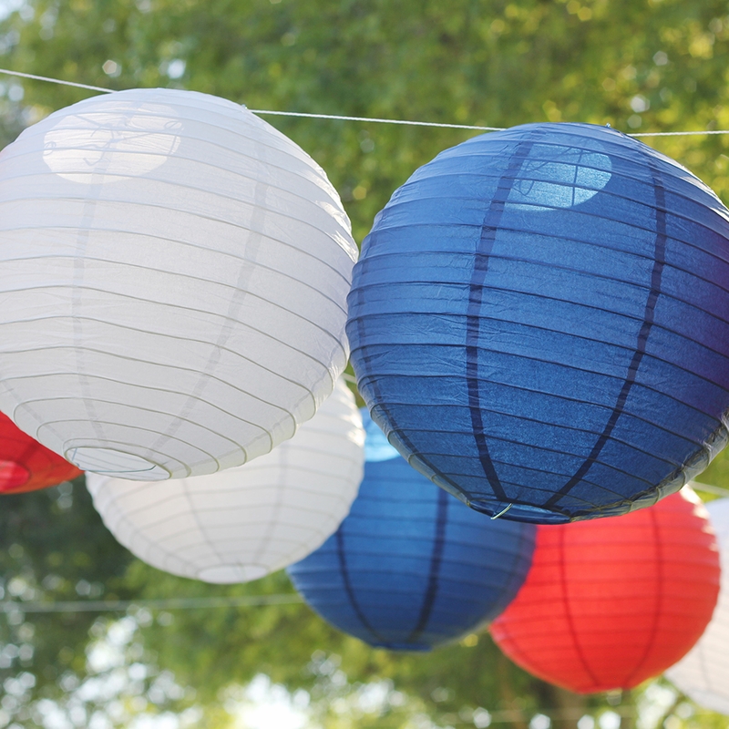 18" Navy Blue Chinese Japanese Paper Lantern