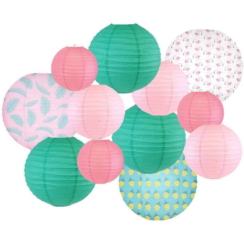 Decorative Round Chinese Paper Lanterns Paradise Collection (12pcs