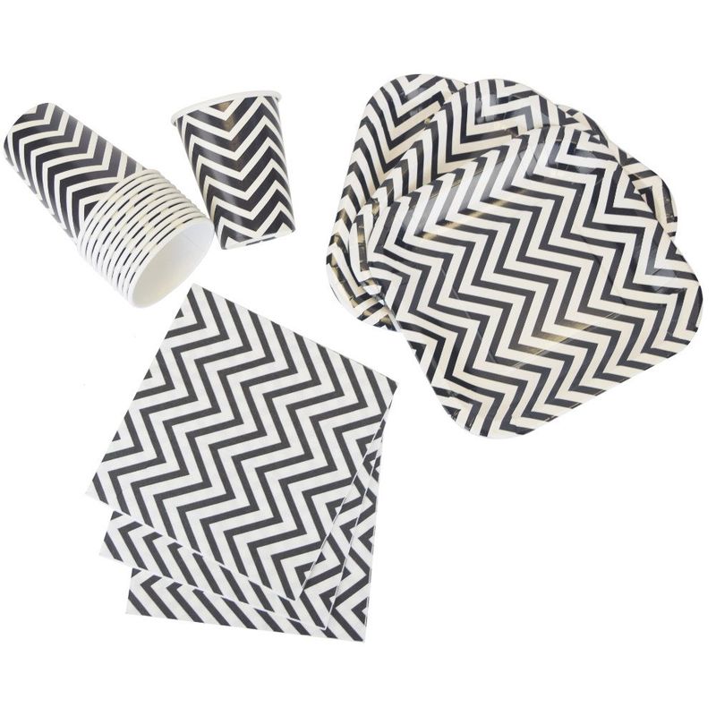 Disposable Party Tableware 44pcs Chevron Pattern Dining Set (Square