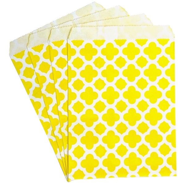 SPRING CLOSEOUT Paper Treat Bags 24pcs Medium Spanish Tile Lemon Yellow