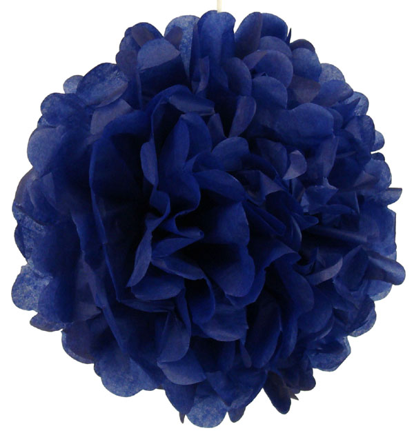 Royal Blue Tissue Paper Pom Poms