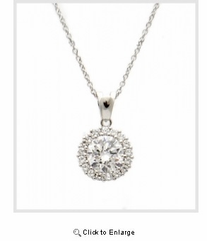 9mm CZ Solitaire Surrounded by CZs in Silver