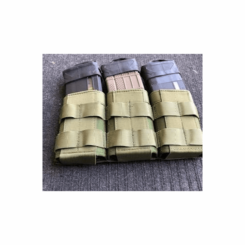 KRYDEX GEAR Portapenne Triple Molle Mag Pouch Open-Top Per Caricatori M4/M16, Colore Nero, 3 Tasche